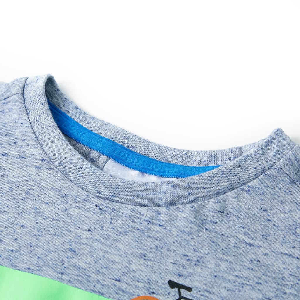 VidaXL Chemise enfant à manches courtes 104 bleu mélangé