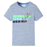 VidaXL Chemise enfant à manches courtes 116 bleu mélangé