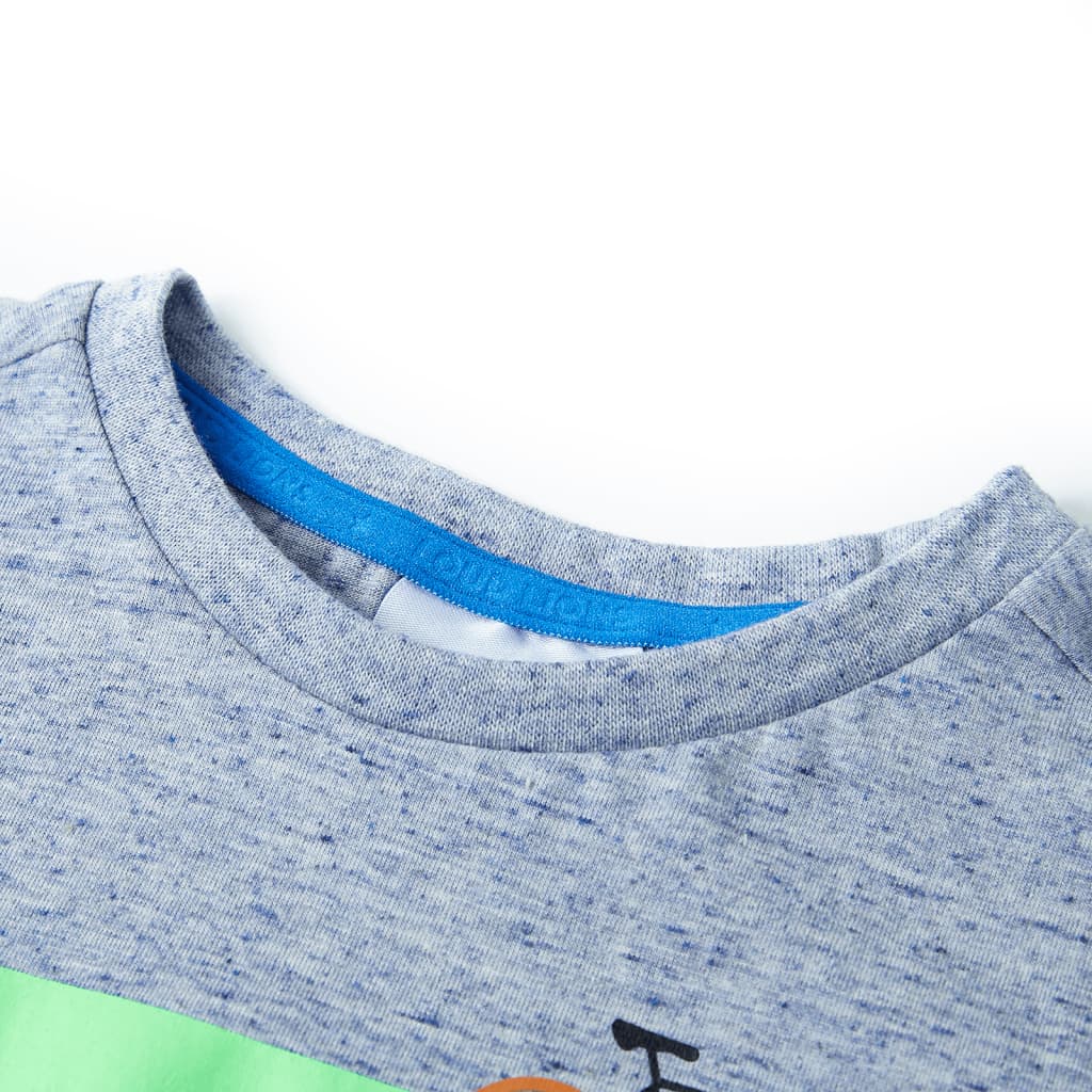 VidaXL Chemise enfant à manches courtes 116 bleu mélangé