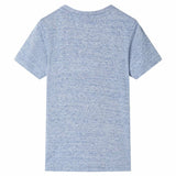 VidaXL Chemise enfant à manches courtes 128 bleu mélangé