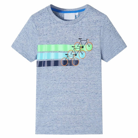 VidaXL Chemise enfant à manches courtes 140 bleu mélangé