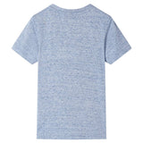 VidaXL Chemise enfant à manches courtes 140 bleu mélangé
