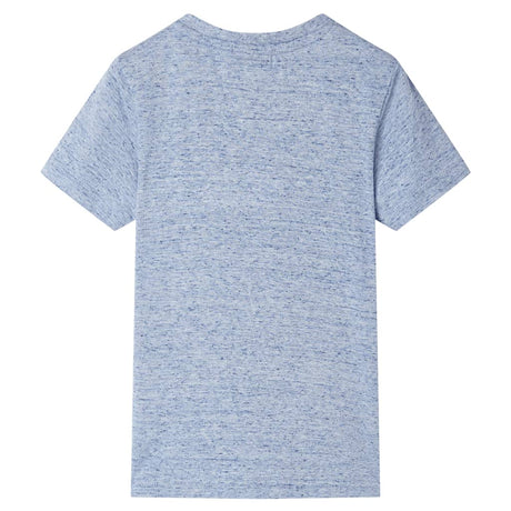 VidaXL Chemise enfant à manches courtes 140 bleu mélangé
