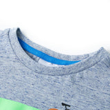 VidaXL Chemise enfant à manches courtes 140 bleu mélangé