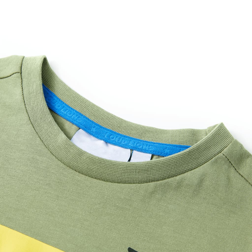 VidaXL Chemise enfant à manches courtes 128 kaki clair
