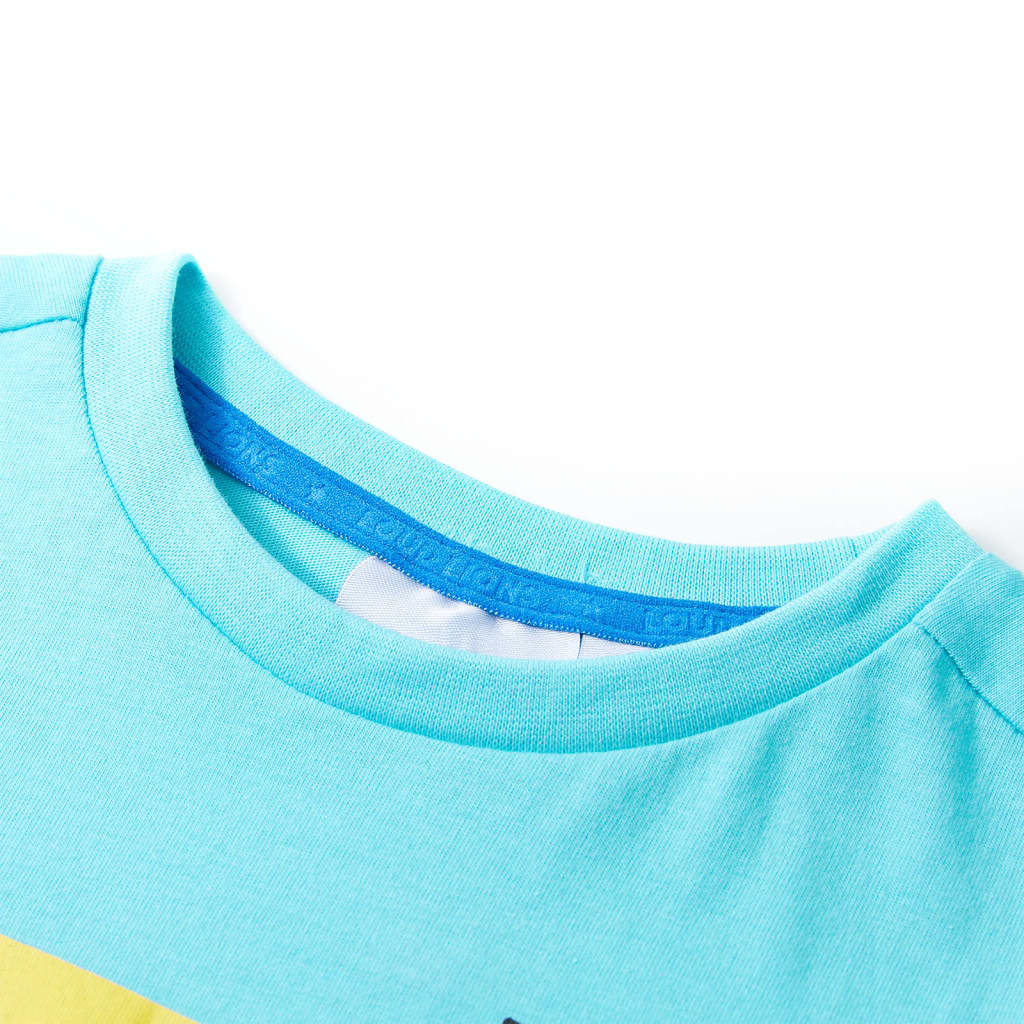 VidaXL Chemise enfant à manches courtes 104 bleu mer