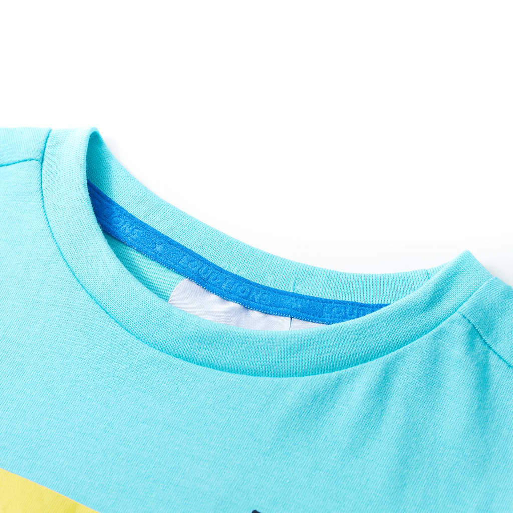 VidaXL Chemise enfant à manches courtes 116 bleu mer