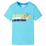 VidaXL Chemise enfant à manches courtes 140 bleu mer