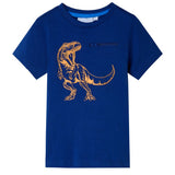 VidaXL Chemise enfant à manches courtes 116 bleu foncé