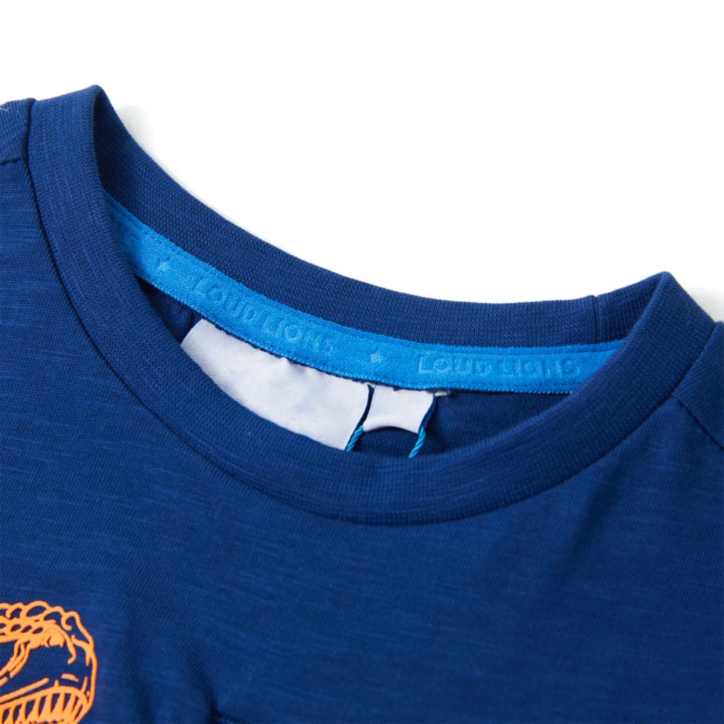 VidaXL Chemise enfant à manches courtes 116 bleu foncé