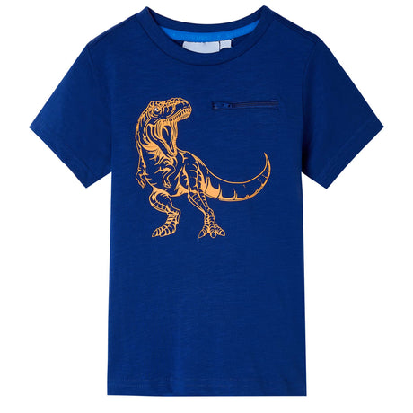 VidaXL Chemise enfant à manches courtes 140 bleu foncé