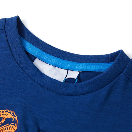 VidaXL Chemise enfant à manches courtes 140 bleu foncé