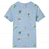 VidaXL Chemise enfant 104 bleu mélangé