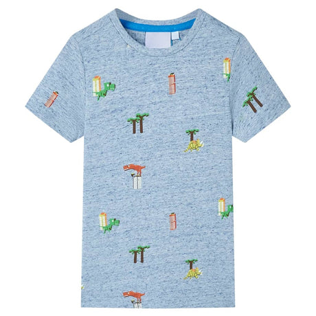 VidaXL Chemise enfant 128 bleu mélangé