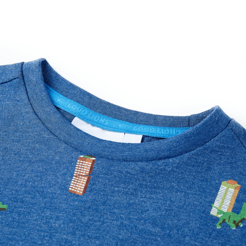 VidaXL Chemise enfant 92 bleu foncé mélangé