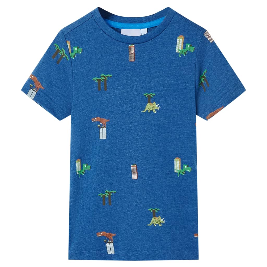 VidaXL Chemise enfant 104 bleu foncé mélangé