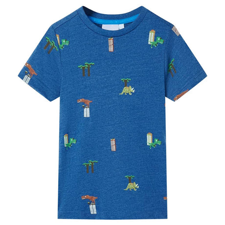 VidaXL Chemise enfant 104 bleu foncé mélangé