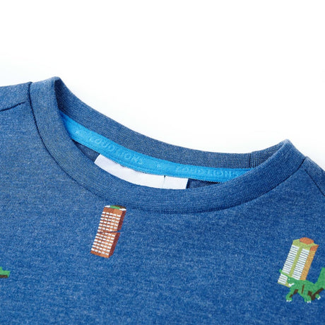 VidaXL Chemise enfant 104 bleu foncé mélangé