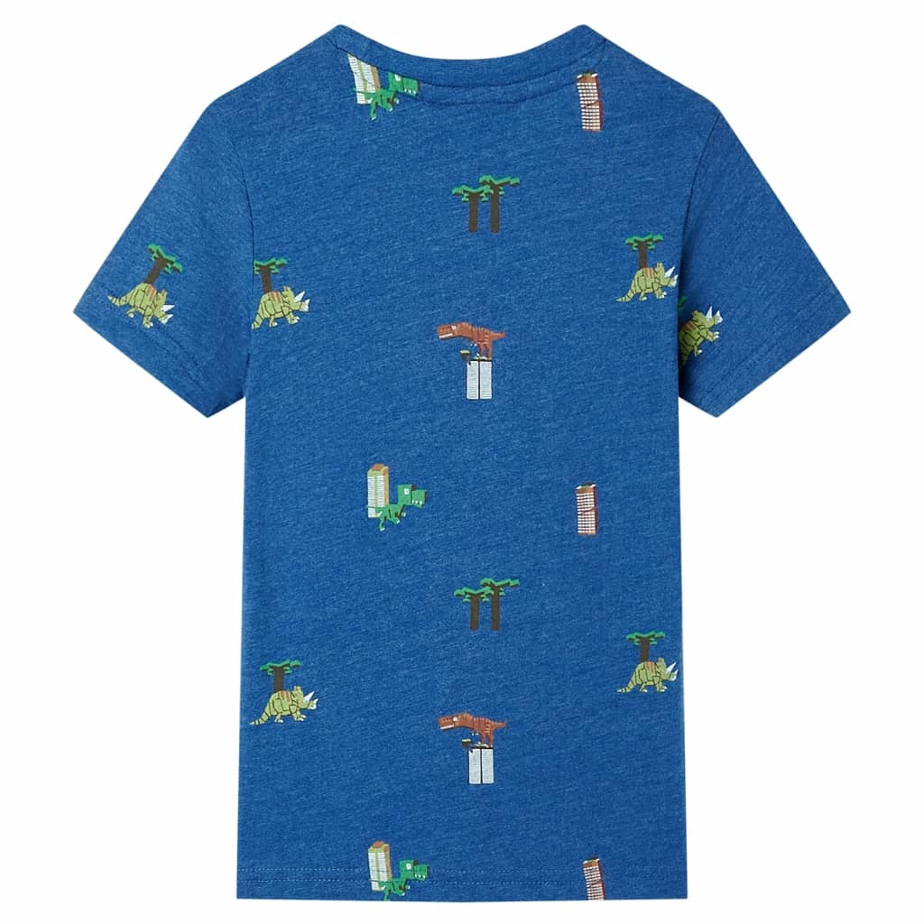 VidaXL Chemise enfant 116 bleu foncé mélangé
