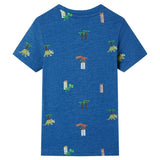 VidaXL Chemise enfant 140 bleu foncé mélangé