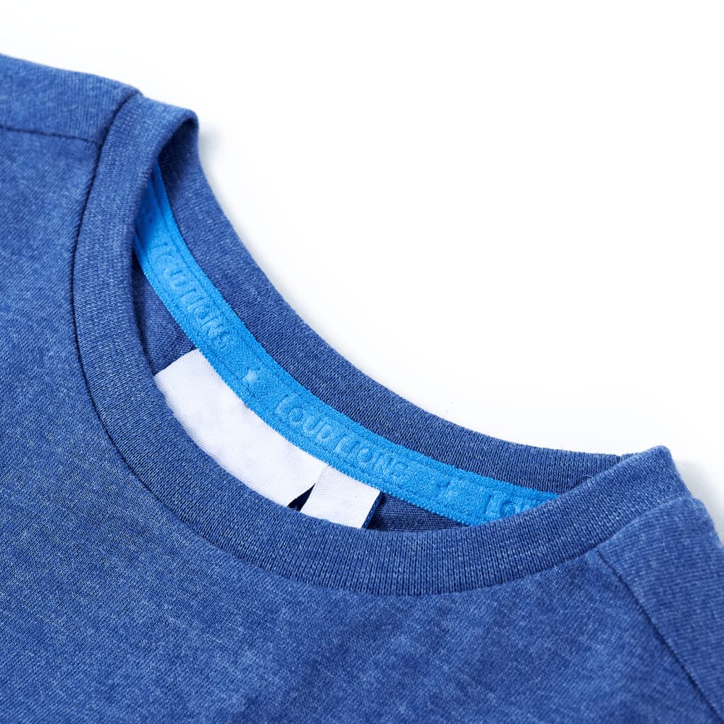 VidaXL Chemise enfant 116 bleu foncé mélangé