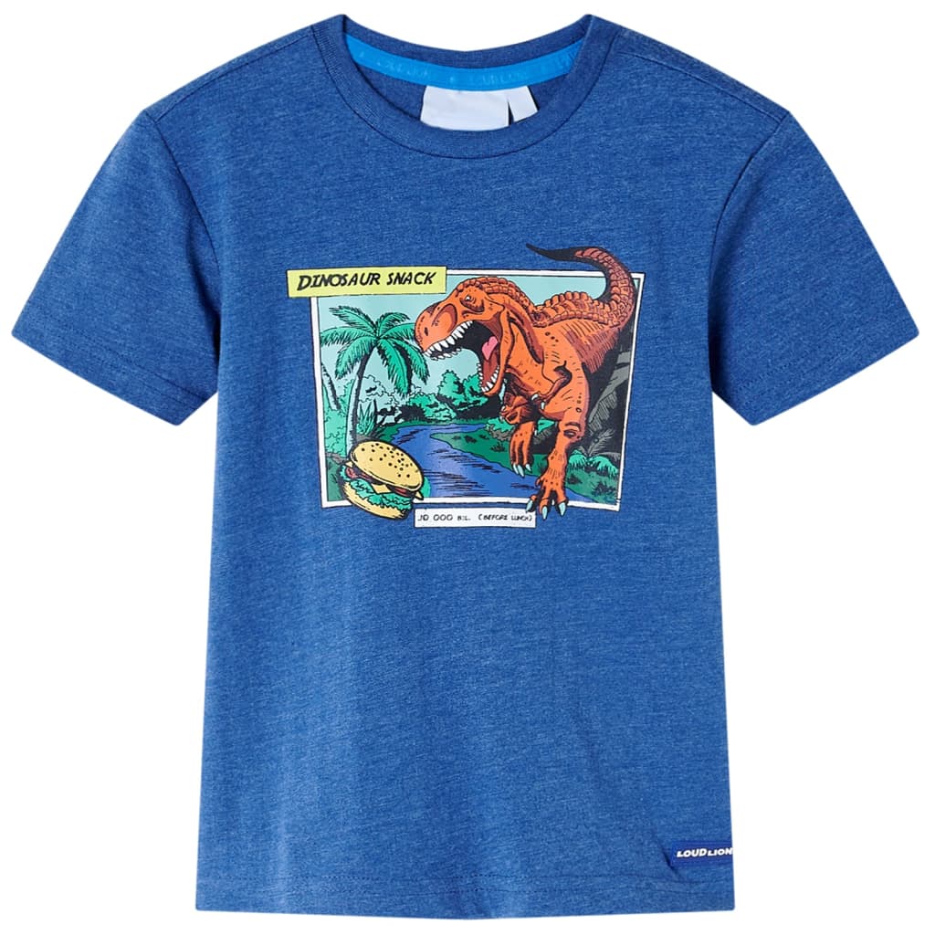 VidaXL Chemise enfant 128 bleu foncé mélangé