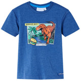 VidaXL Chemise enfant 140 bleu foncé mélangé
