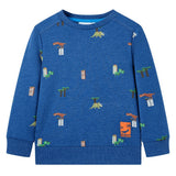 VidaXL Pull enfant 116 bleu foncé mélangé