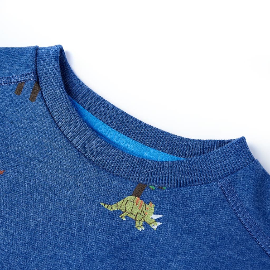 VidaXL Pull enfant 116 bleu foncé mélangé