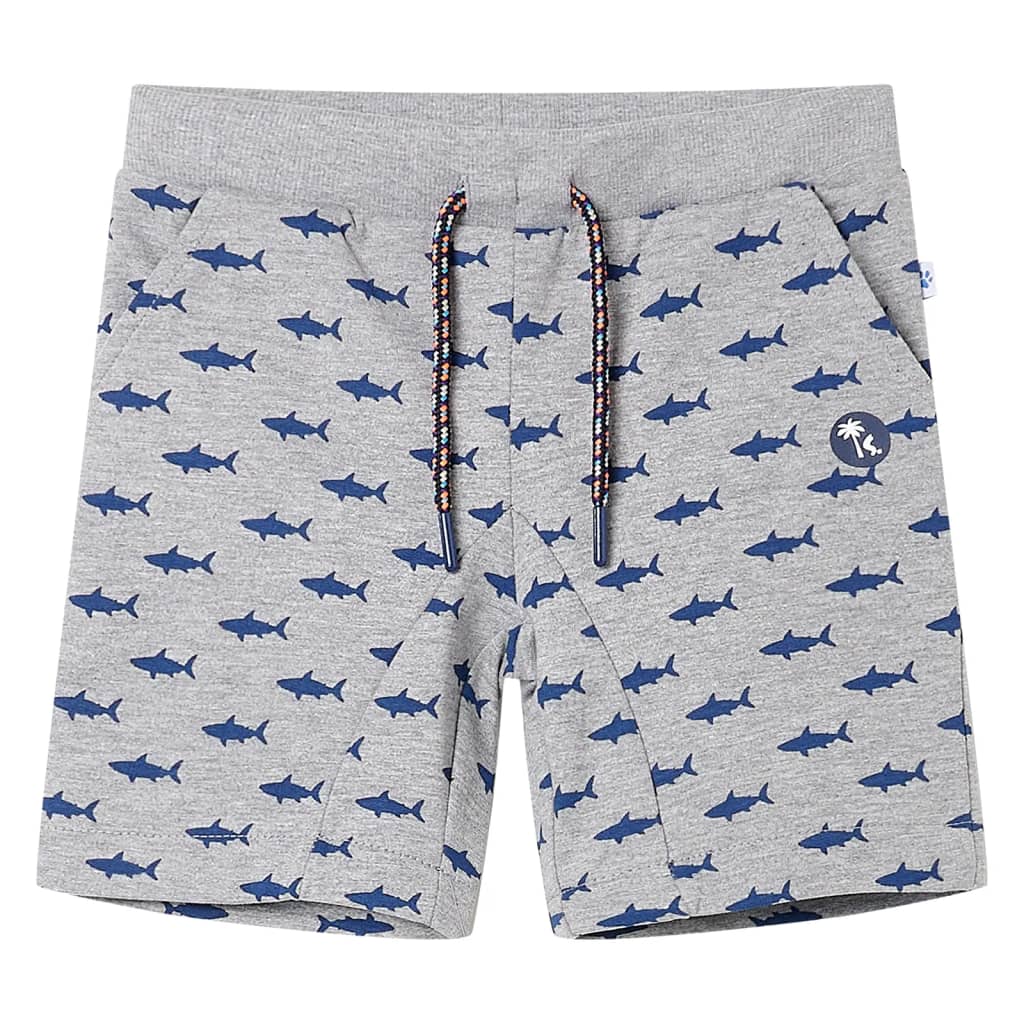 VidaXL Short pour enfants avec cordon de serrage 128 gris clair mélangé