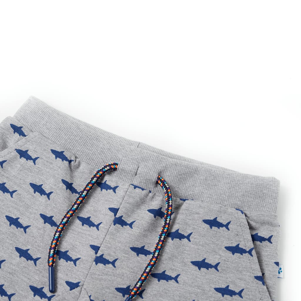 VidaXL Short pour enfants avec cordon de serrage 128 gris clair mélangé