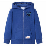 VidaXL Cardigan enfant avec capuche et fermeture éclair 92 bleu foncé mélangé