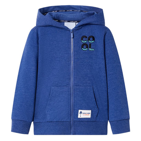 VidaXL Cardigan enfant avec capuche et fermeture éclair 104 bleu foncé mélangé