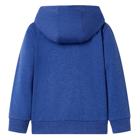 VidaXL Cardigan enfant avec capuche et fermeture éclair 104 bleu foncé mélangé