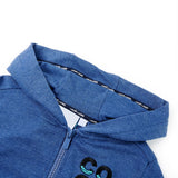VidaXL Cardigan enfant avec capuche et fermeture éclair 116 bleu foncé mélangé