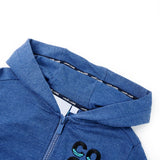 VidaXL Cardigan enfant avec capuche et fermeture éclair 128 bleu foncé mélangé