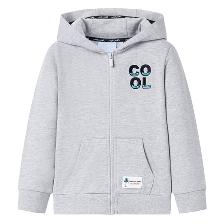 VidaXL Cardigan enfant avec capuche et fermeture éclair 92 gris