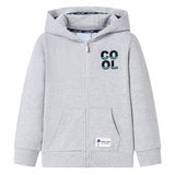 VidaXL Cardigan enfant avec capuche et fermeture éclair 140 gris