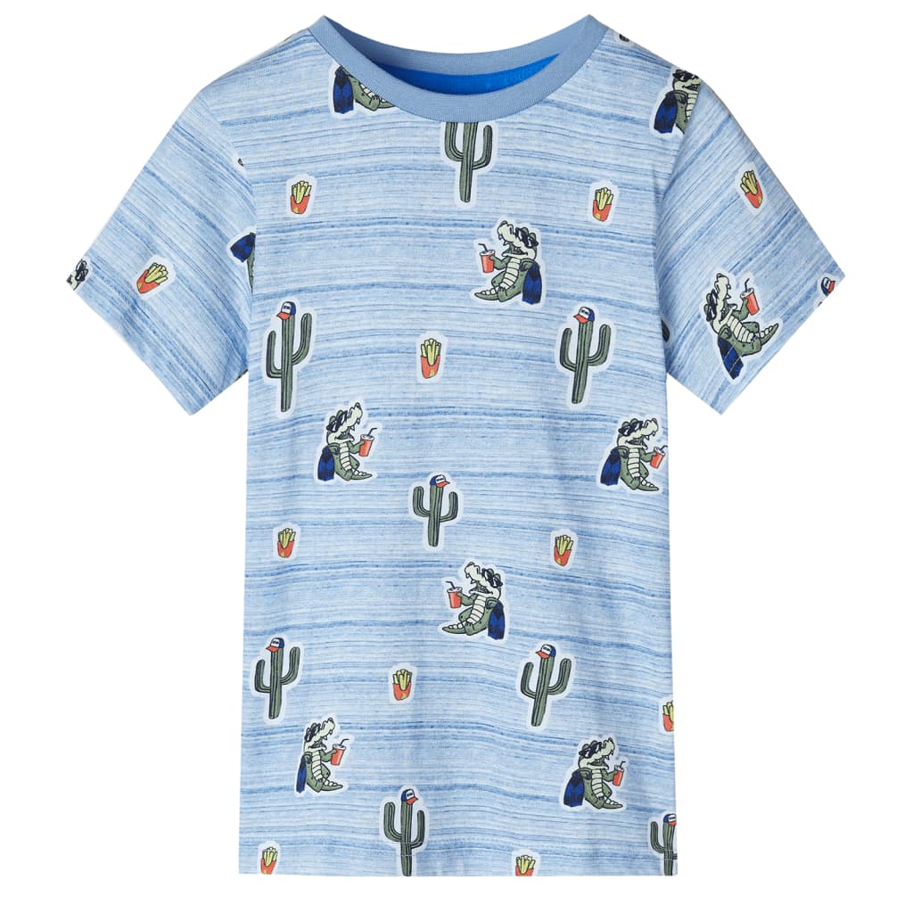 VidaXL Chemise enfant 116 bleu mélangé