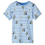 VidaXL Chemise enfant 128 bleu mélangé