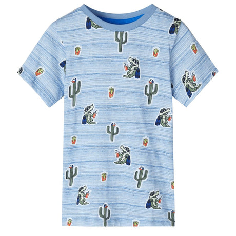 VidaXL Chemise enfant 128 bleu mélangé