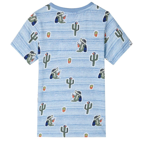 VidaXL Chemise enfant 128 bleu mélangé