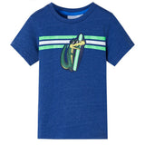 VidaXL Chemise enfant 140 bleu foncé mélangé