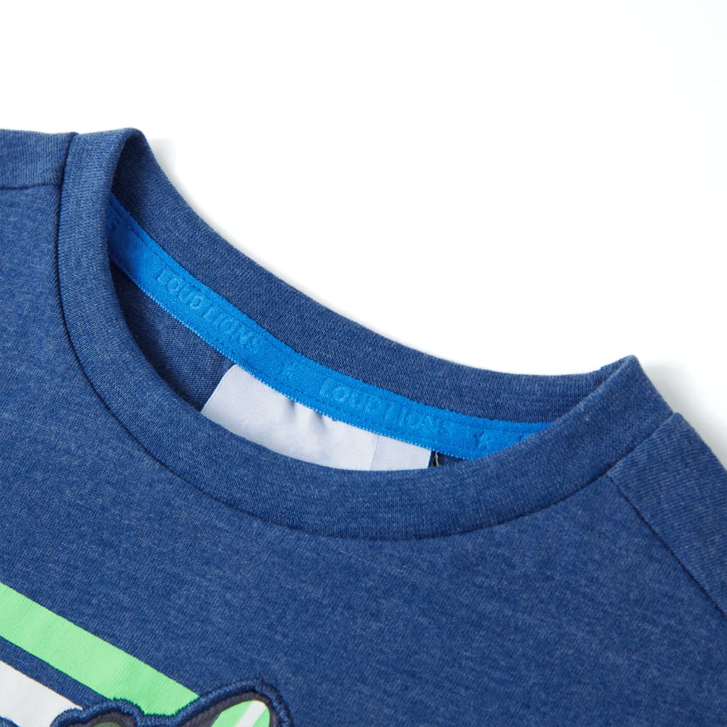 VidaXL Chemise enfant 140 bleu foncé mélangé