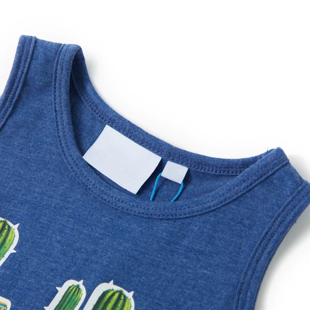 VidaXL Haut enfant 92 bleu foncé mélangé