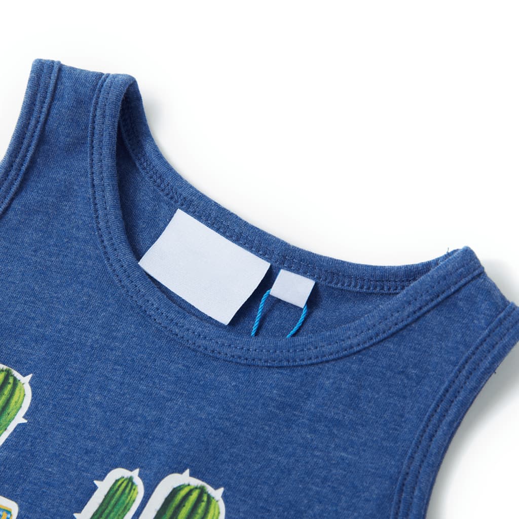 VidaXL Haut enfant 116 bleu foncé mélangé