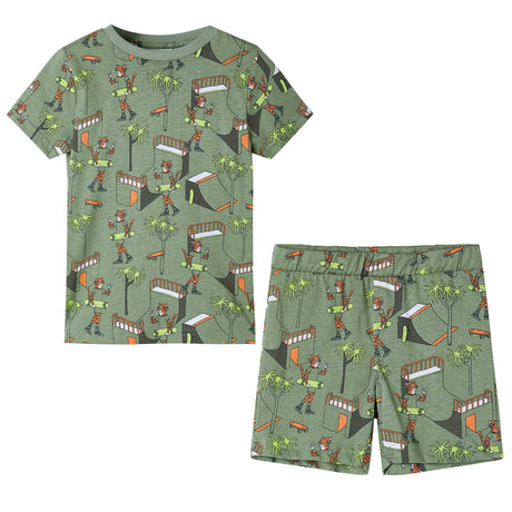 Vidaxl pyjama enfant manches courtes 92 kaki clair