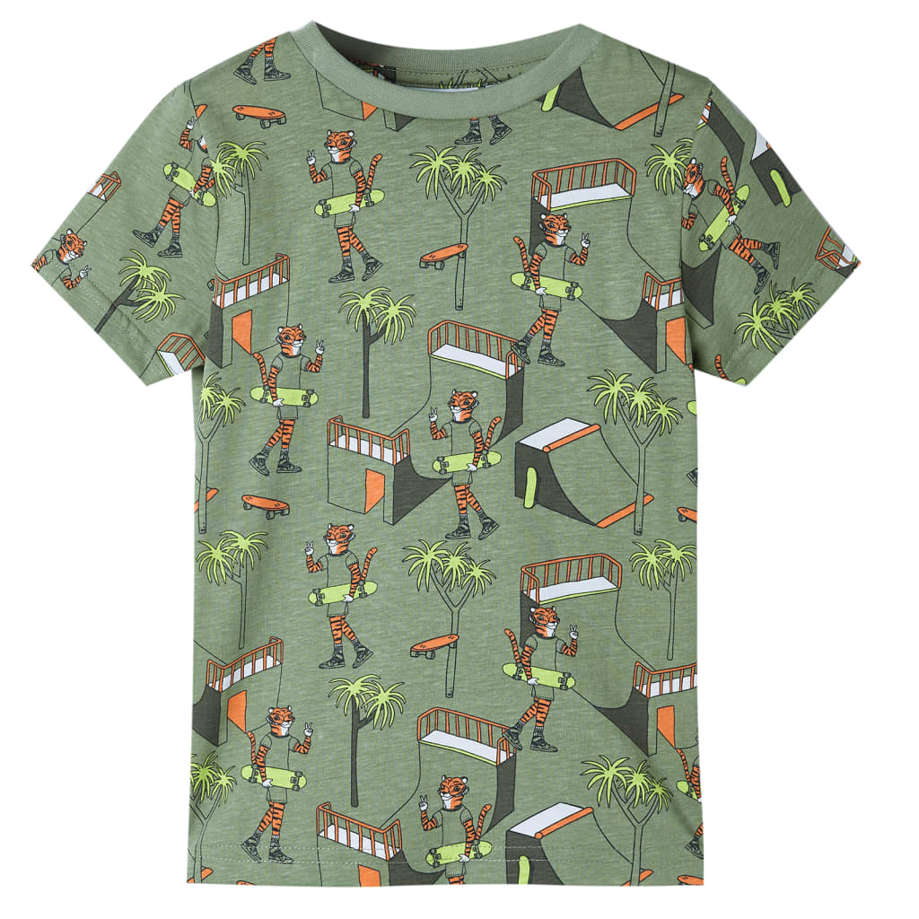 Vidaxl pyjama enfant manches courtes 92 kaki clair