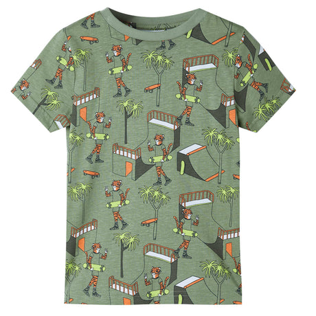Vidaxl pyjama enfant manches courtes 104 kaki clair