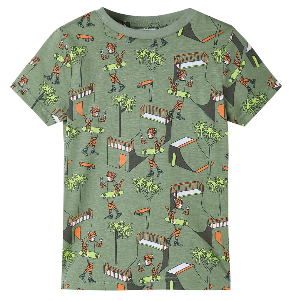 Vidaxl pyjama enfant manches courtes 128 kaki clair